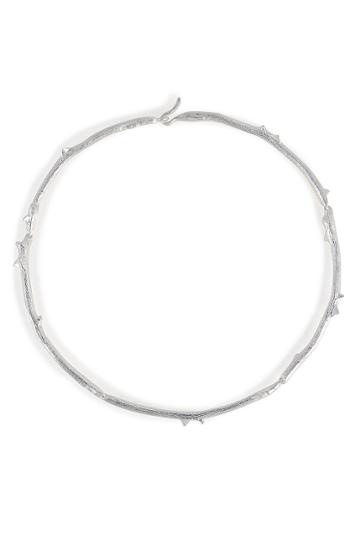 Aur Lie Bidermann Silver Rosebud Necklace