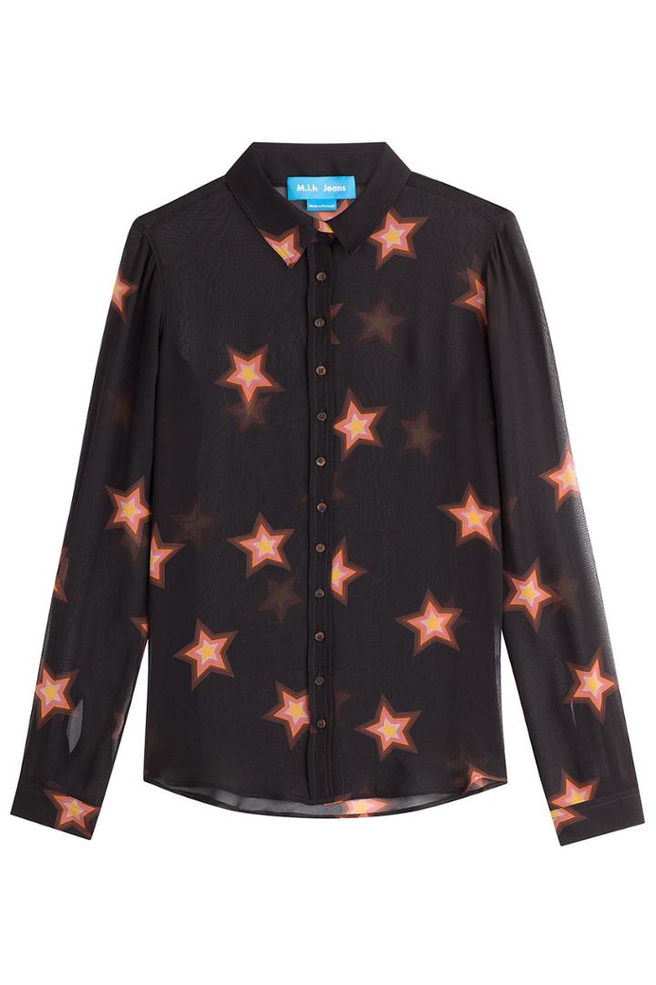 Mih Jeans Mih Jeans Printed Silk Shirt - Black