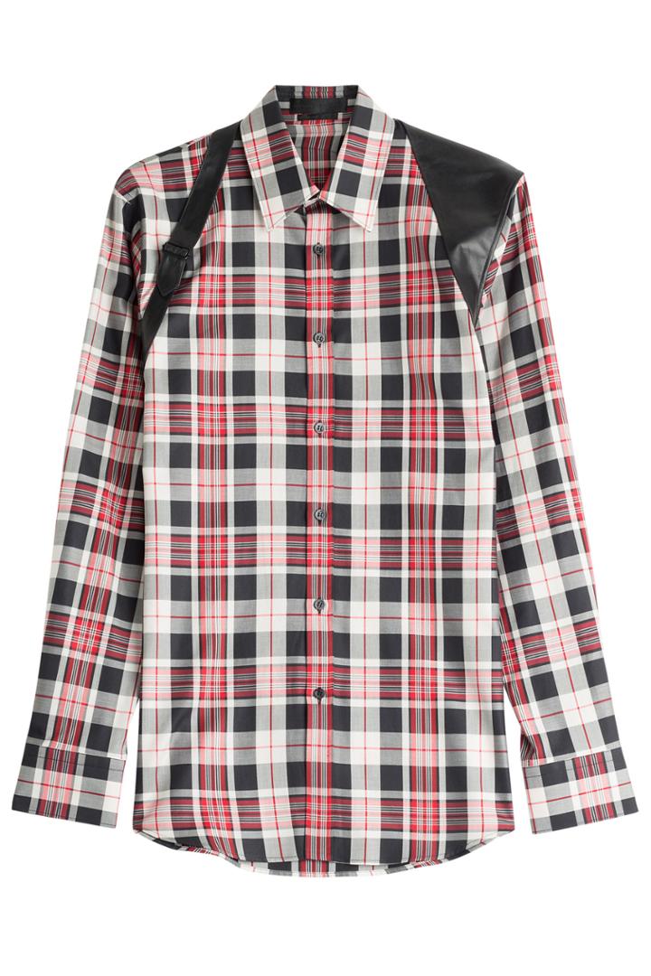 Alexander Mcqueen Alexander Mcqueen Printed Cotton Shirt With Leather Detail - Multicolor