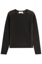 Valentino Valentino Wool Pullover With Stud Embellishment And Lace