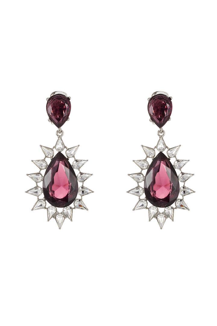 Kenneth Jay Lane Kenneth Jay Lane Faceted Earrings With Crystals - Red