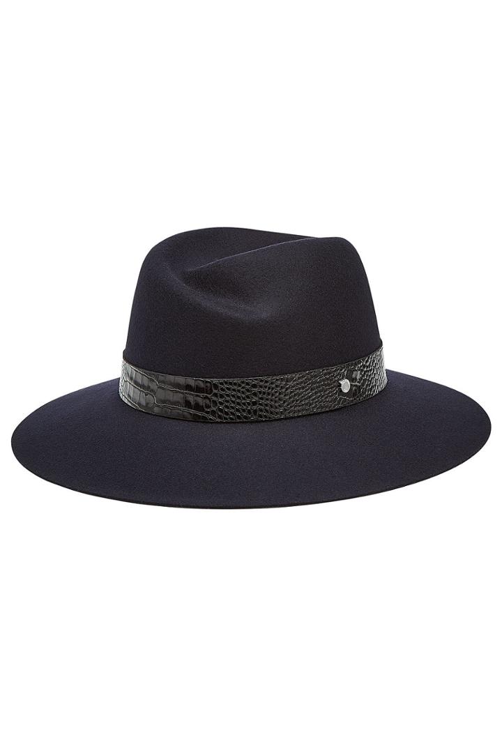 Rag & Bone Rag & Bone Wool Fedora With Embossed Leather