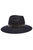 Rag & Bone Rag & Bone Wool Fedora With Embossed Leather