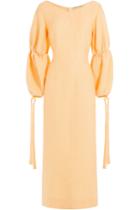 Emilia Wickstead Emilia Wickstead Midi Dress With Gathered Sleeves - Orange