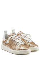 Golden Goose Golden Goose Leather And Glitters Sneakers Starter - Gold