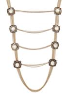 Alexander Mcqueen Alexander Mcqueen Pearl And Crystal Embellished Necklace - Gold
