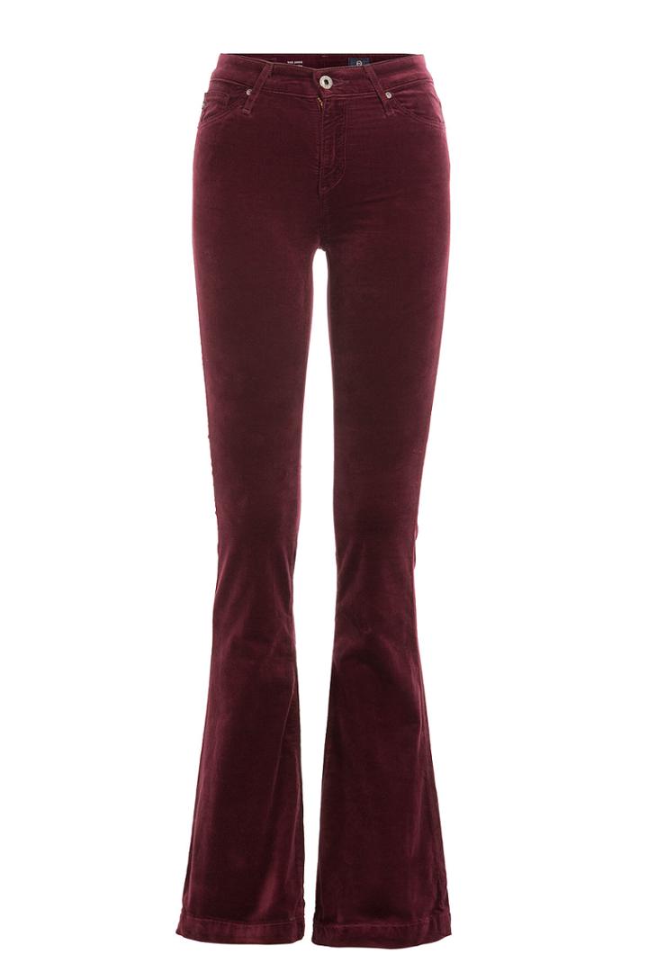 Ag Adriano Goldschmied Ag Adriano Goldschmied Wide Leg Velvet Pants - Red