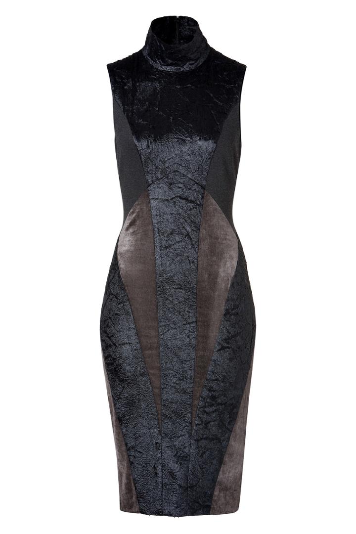 Donna Karan Donna Karan Colorblock Patchwork Sheath In Black