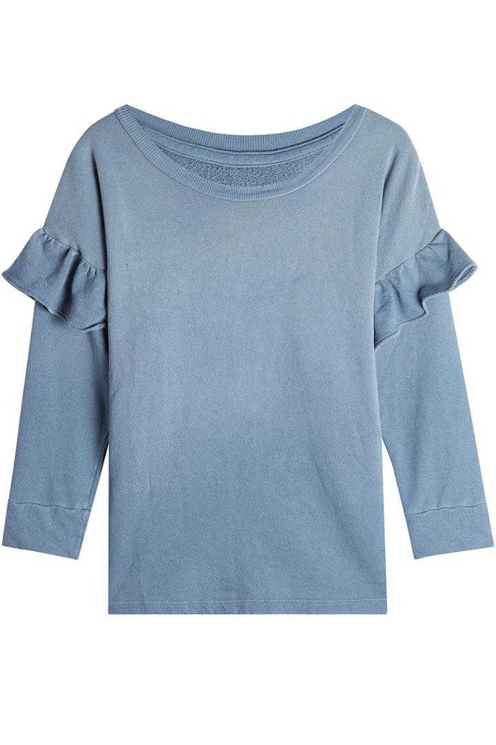 Current/elliott Current/elliott Ruffled Cotton Sweatshirt
