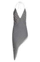 Anthony Vaccarello Striped Silk Mousseline Dress