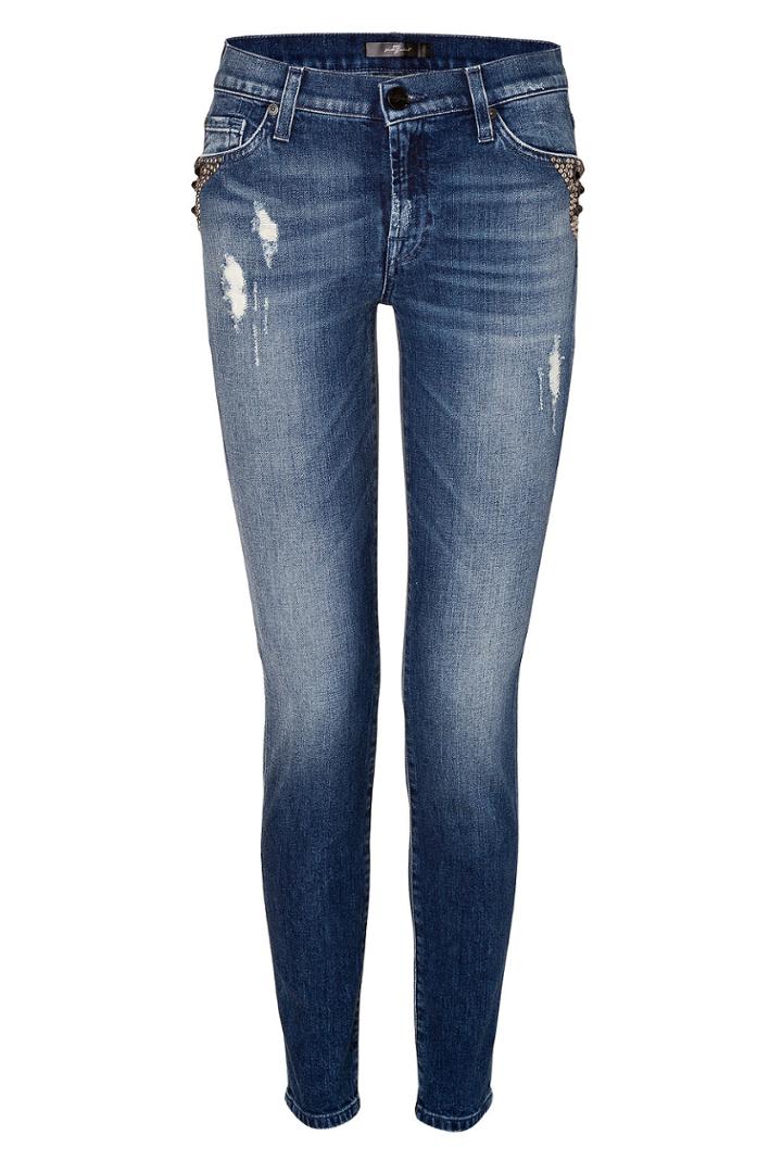 Seven For All Mankind Seven For All Mankind The Skinny Jeans In Blue Rock Indigo