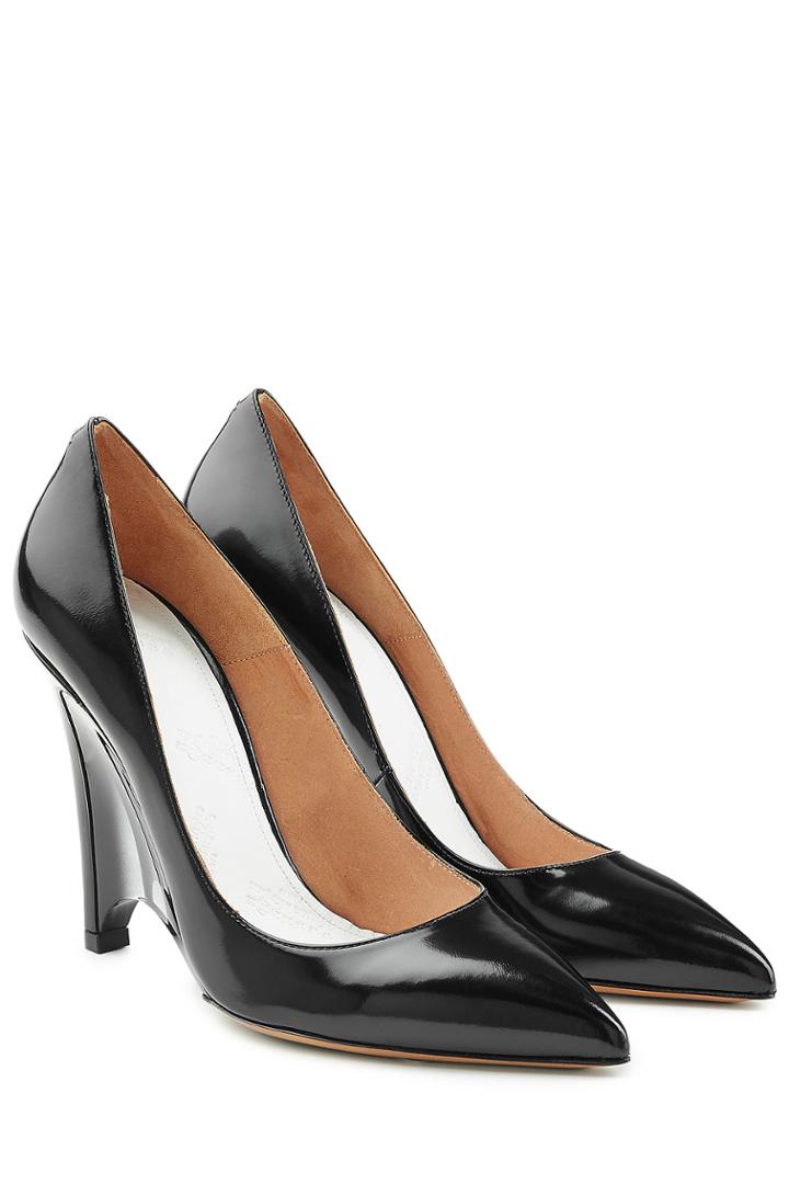Maison Margiela Maison Margiela Patent Leather Brushed Effect Wedges - Black