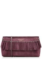 Burberry Prorsum Burberry Prorsum Suede Fringed Clutch - Purple