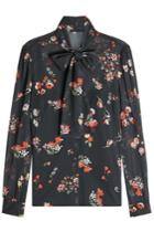 Red Valentino Red Valentino Pussy-bow Printed Silk Blouse