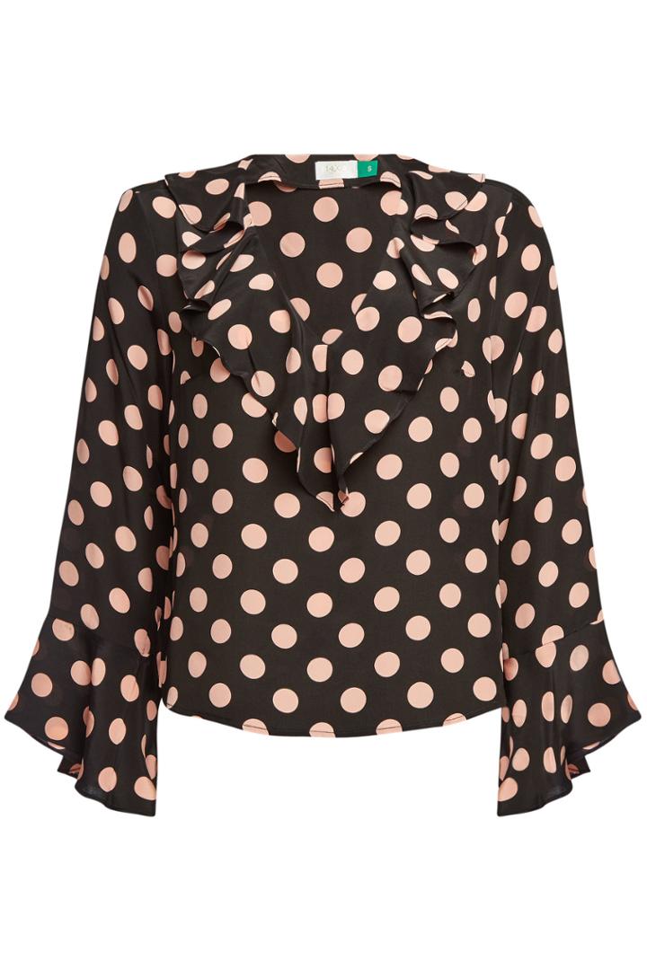 Rixo London Rixo London Jane Printed Silk Blouse With Ruffles