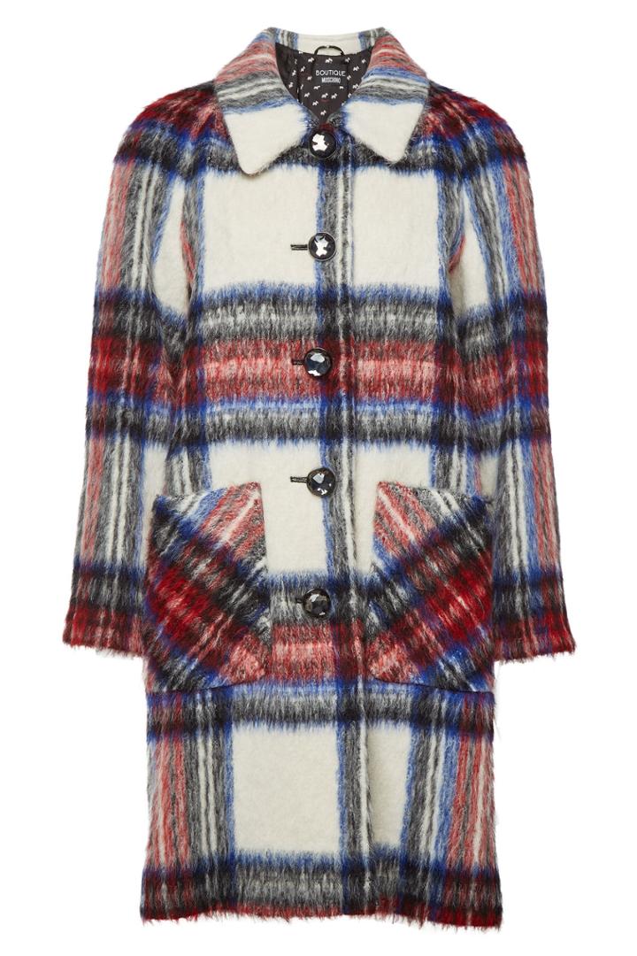 Boutique Moschino Boutique Moschino Printed Coat With Virgin Wool, Mohair And Alpaca