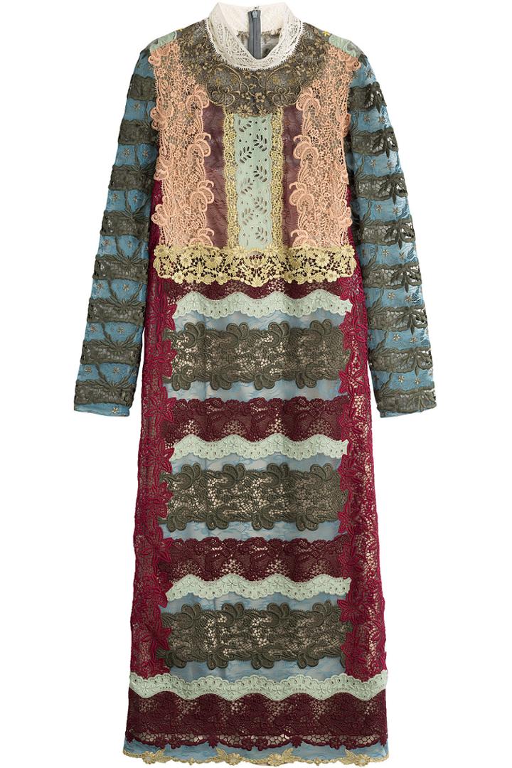 Valentino Valentino Lace Dress With Silk - Multicolored