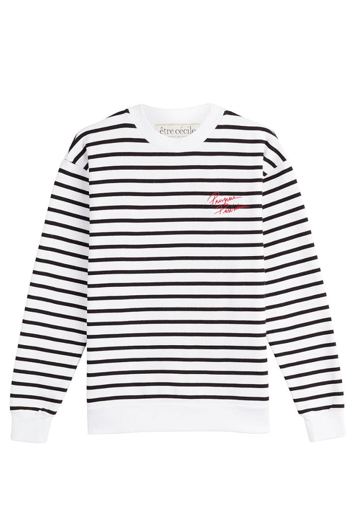 Être Cécile Être Cécile Striped Cotton Sweatshirt - Stripes