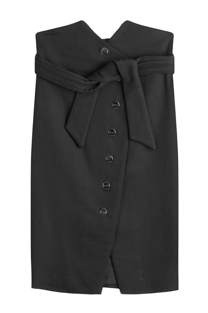 Iro Iro High Waisted Virgin Wool Skirt - Black