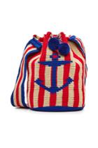 Soraya Hennessy Soraya Hennessy Nautical Mochica Bucket Bag With Pompoms