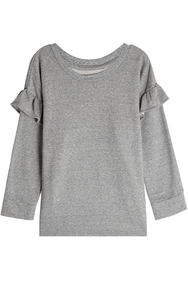 Current/elliott Current/elliott Sweatshirt With Ruffled Trims