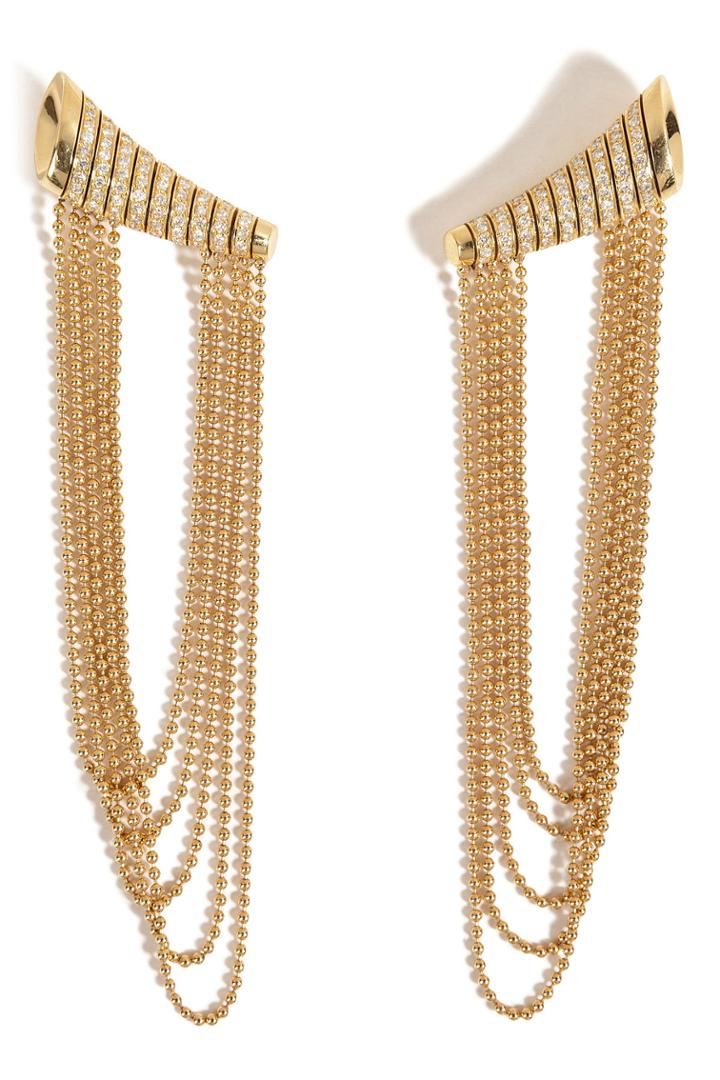 Nikos Koulis Nikos Koulis 18kt Yellow Gold Star Earrings With White Diamonds - None