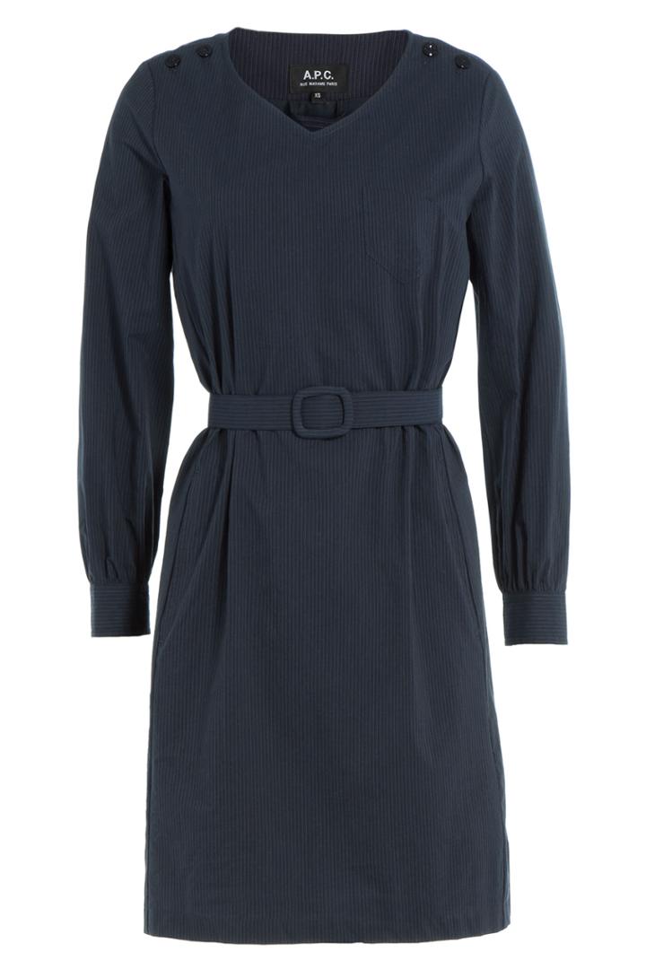 A.p.c. A.p.c. Striped Cotton Dress - Blue