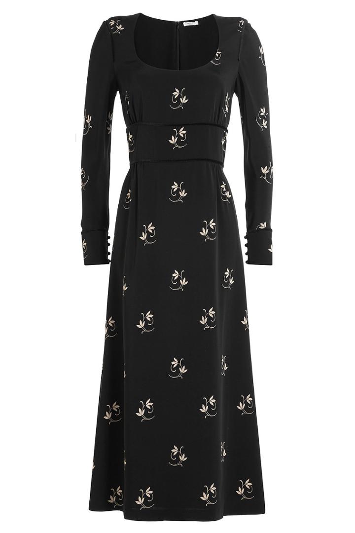Vilshenko Vilshenko Printed Midi Dress With Silk