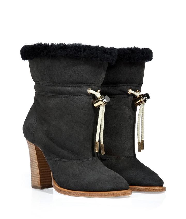 Chlo Shearling Lined Suede Ankle Boots