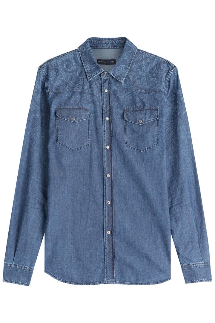 Etro Etro Denim Shirt With Print