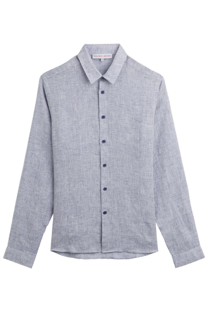 Orlebar Brown Orlebar Brown Morton Linen Shirt - Blue