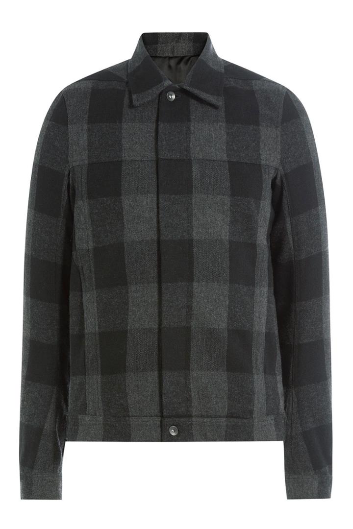 Rick Owens Men Rick Owens Men Checked Wool Jacket