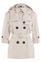 Burberry Brit Burberry Brit Knightsdale Short Hooded Trench Coat - Beige