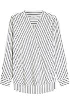 Closed Closed Striped Wrap Blouse With Silk