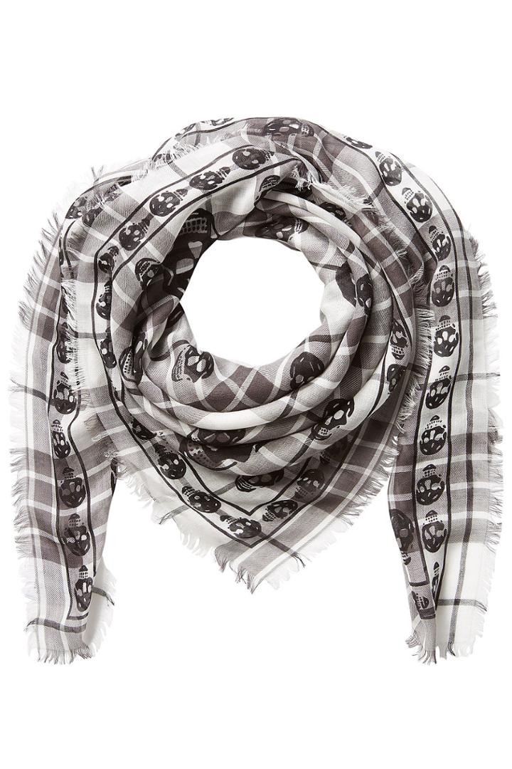 Alexander Mcqueen Alexander Mcqueen Cashmere Skull On Tartan Scarf - Multicolor