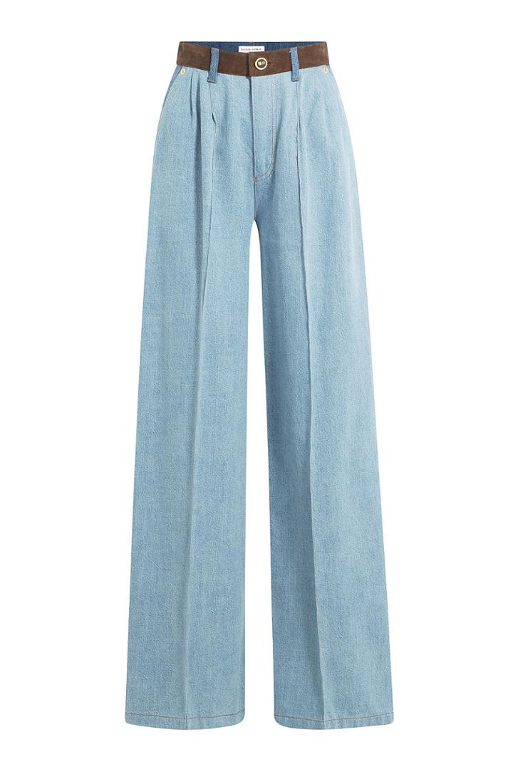 Sonia Rykiel Sonia Rykiel Wide Leg Jeans With Suede Waistband