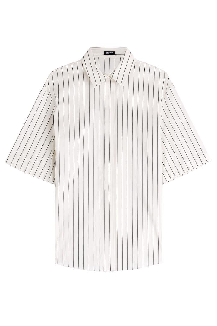 Jil Sander Navy Jil Sander Navy Striped Cotton Blouse - Stripes