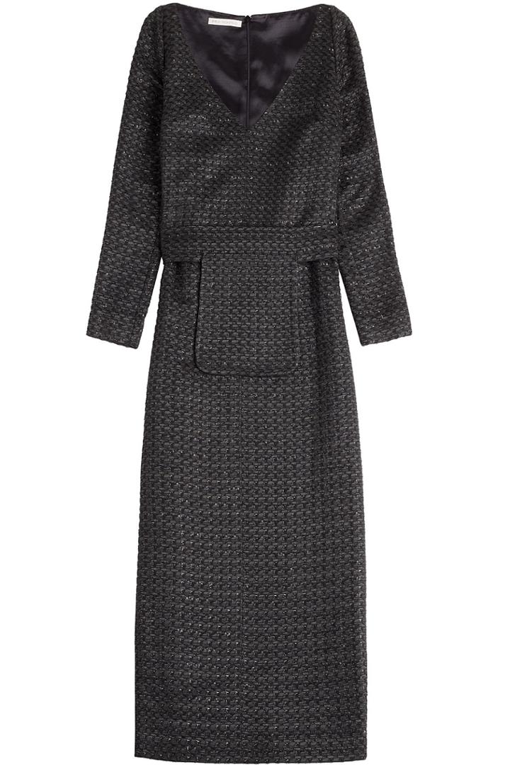 Emilia Wickstead Emilia Wickstead Sabrina Woven Midi Dress - Black