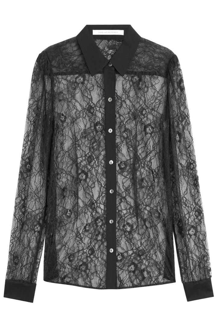 Diane Von Furstenberg Diane Von Furstenberg Lace Blouse - Black