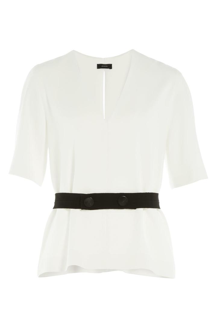 Joseph Joseph Belted Crepe Top - White