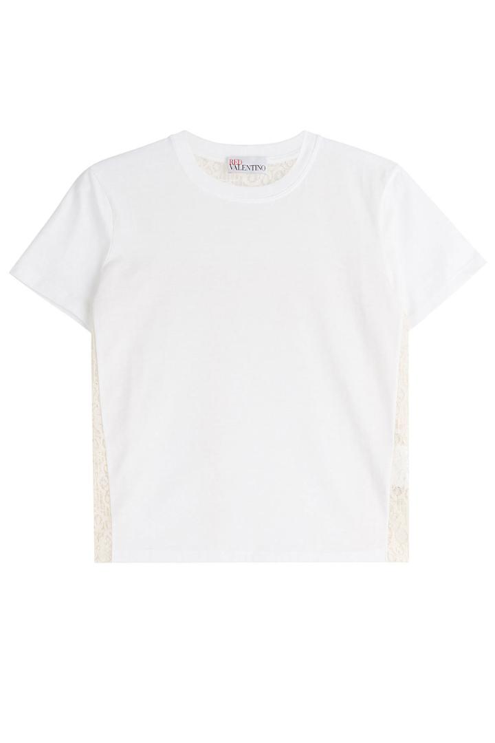 R.e.d. Valentino R.e.d. Valentino Cotton T-shirt With Lace - White
