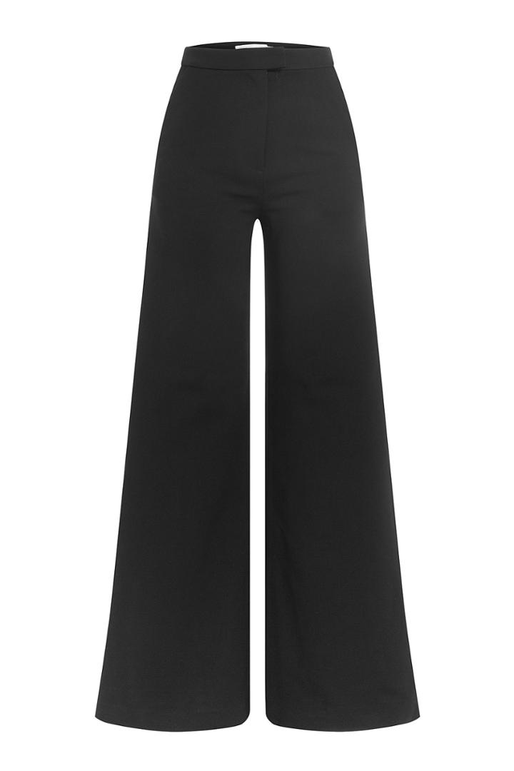 Self-portrait Self-portrait Wide Leg Pants - Black