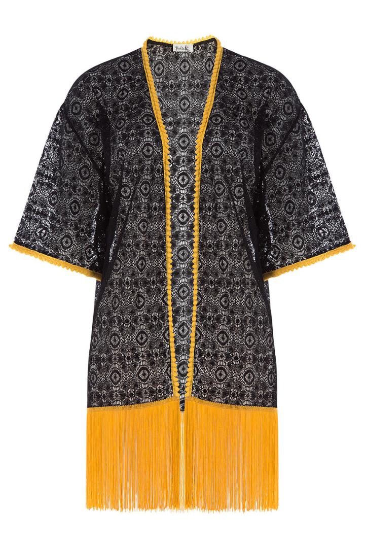 Paolita Paolita Fringed Lace Tunic - Black