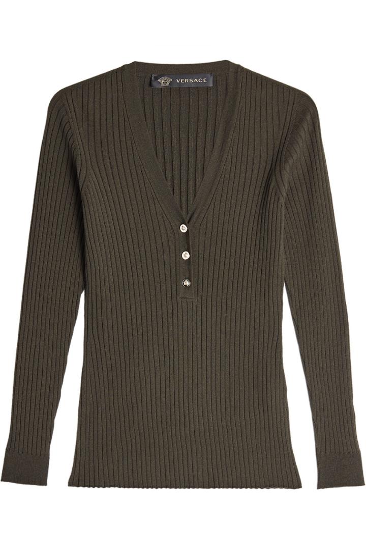 Versace Versace Ribbed Wool Top