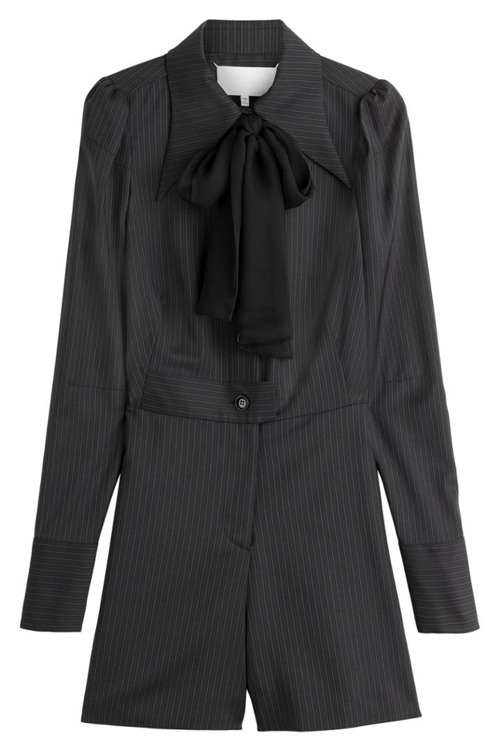 Maison Margiela Maison Margiela Pinstriped Wool Playsuit - None
