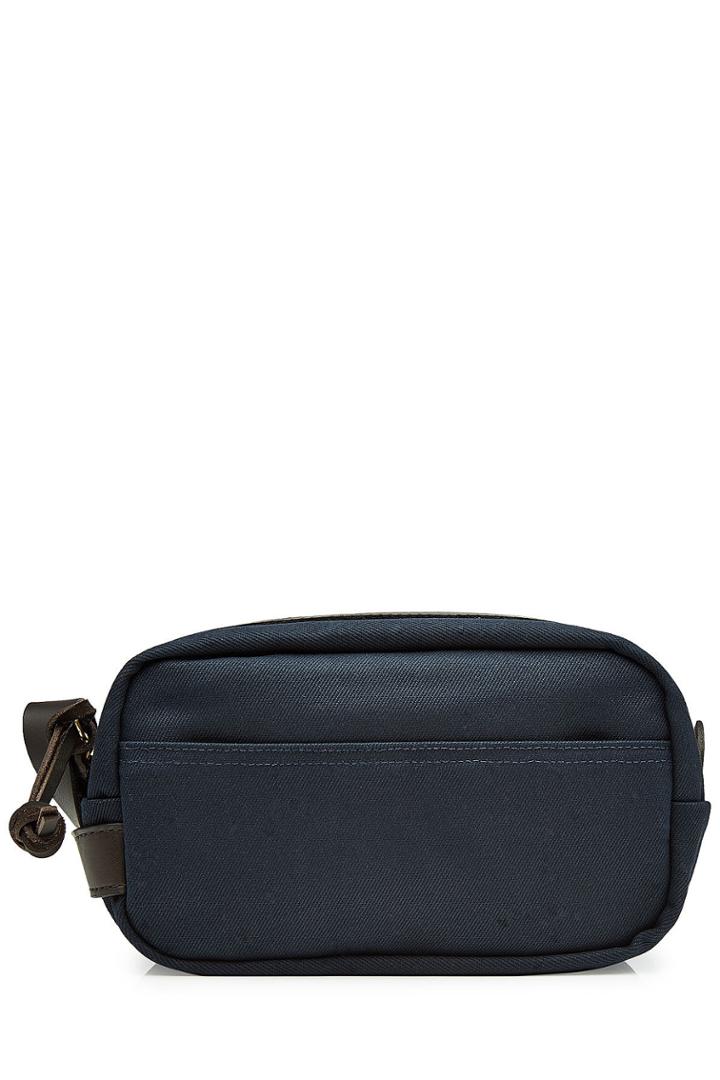 Filson Filson Cotton Twill Toiletries Case With Leather - Blue