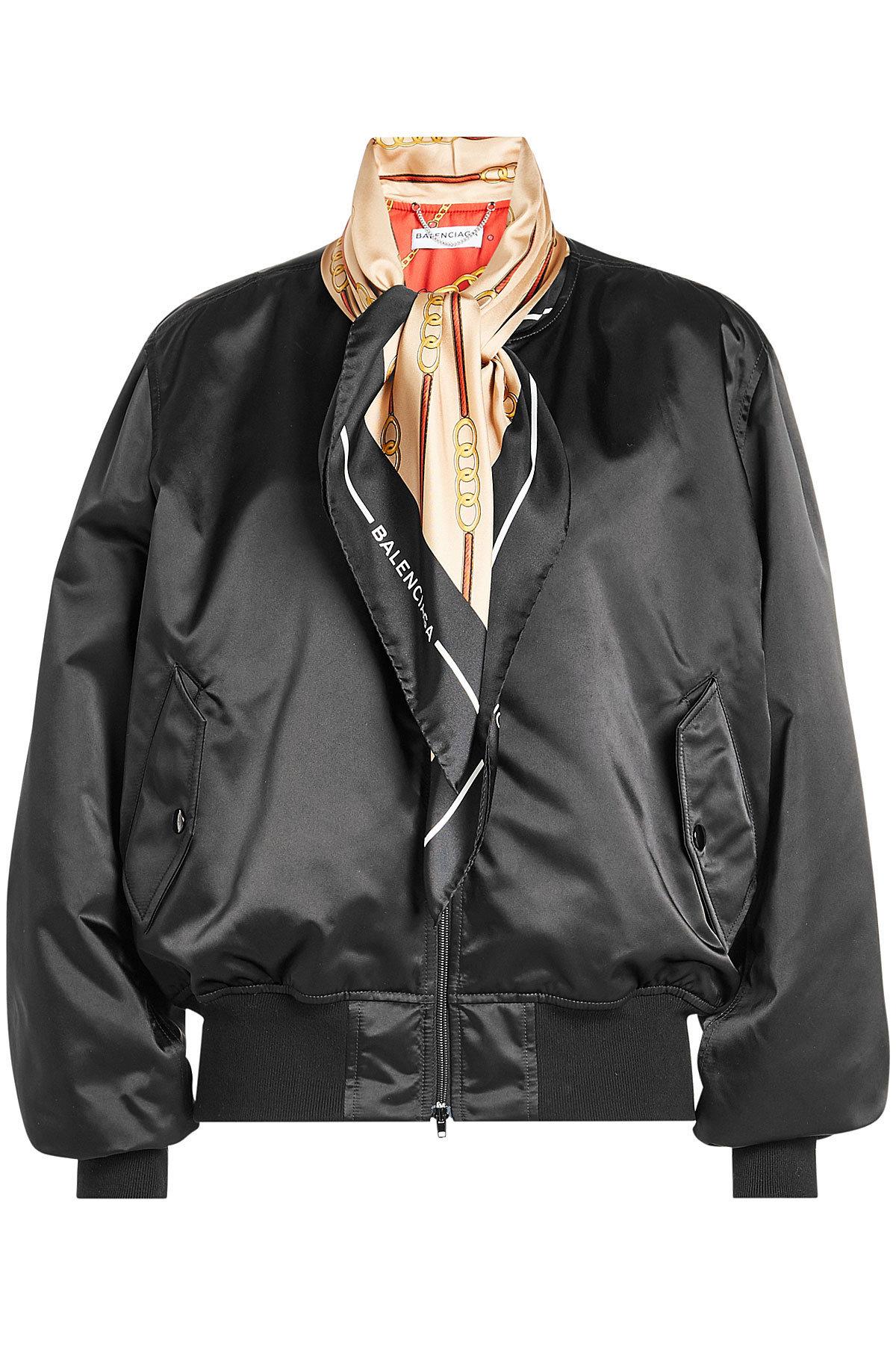 Balenciaga Balenciaga Satin Jacket With Printed Scarf | LookMazing