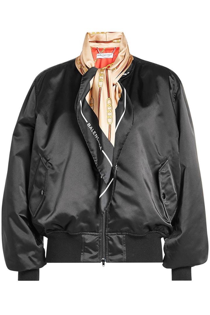 Balenciaga Balenciaga Satin Jacket With Printed Scarf