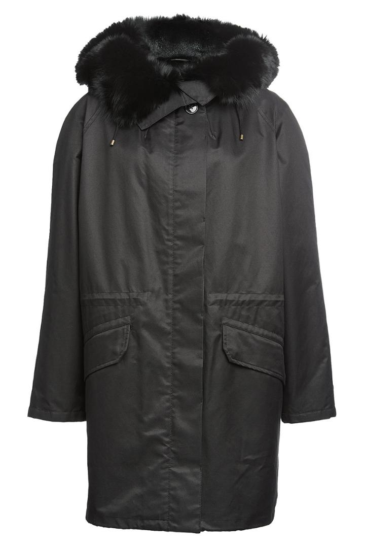 Yves Salomon Yves Salomon Cotton Parka With Fox And Rabbit Fur Hood