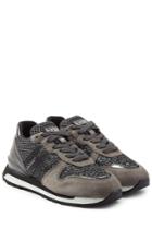 Hogan Rebel Hogan Rebel Platform Sneakers With Suede, Leather And Glitter - Grey